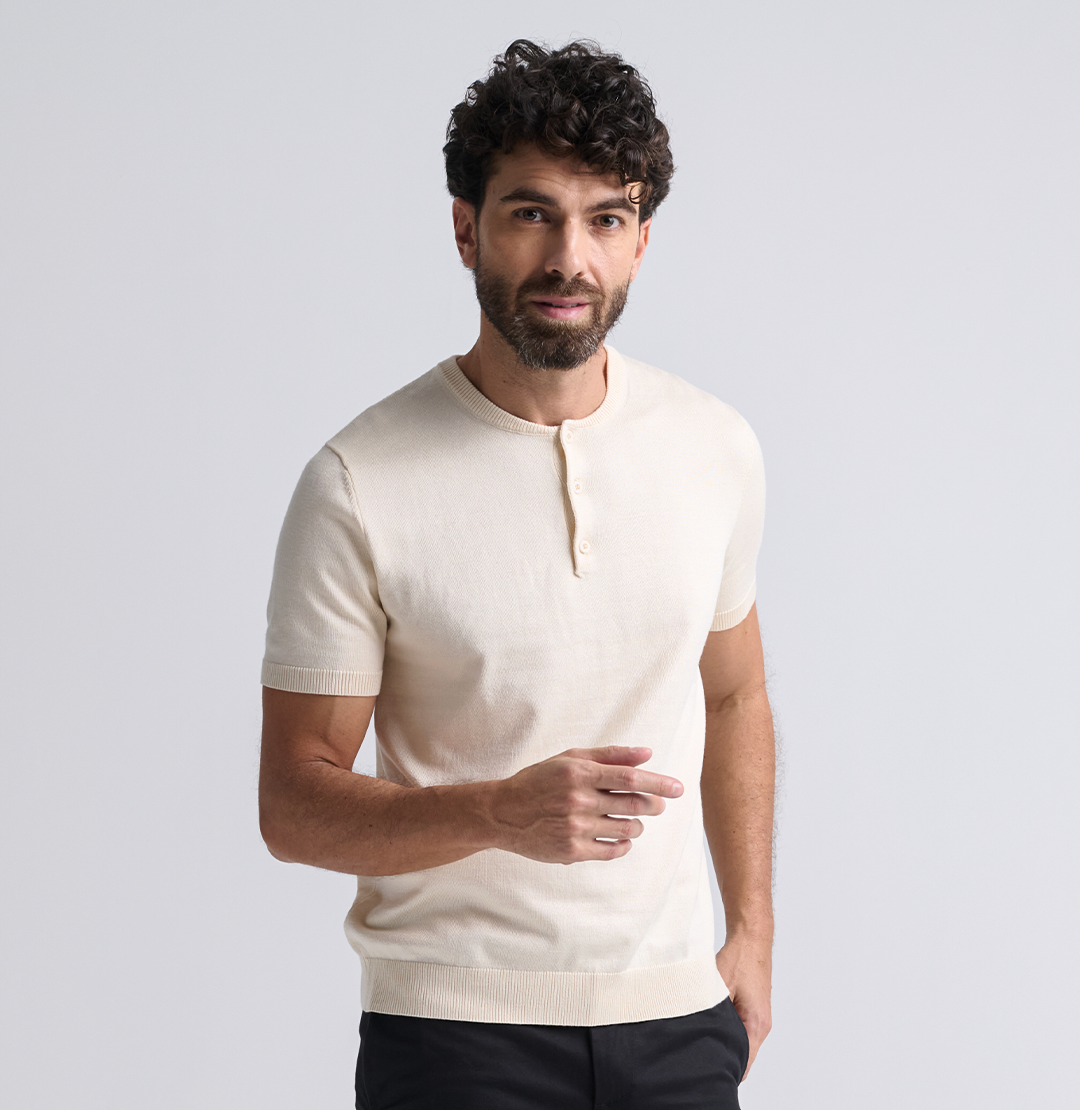 Kit 3x Camisa Henley Tricot Minimal