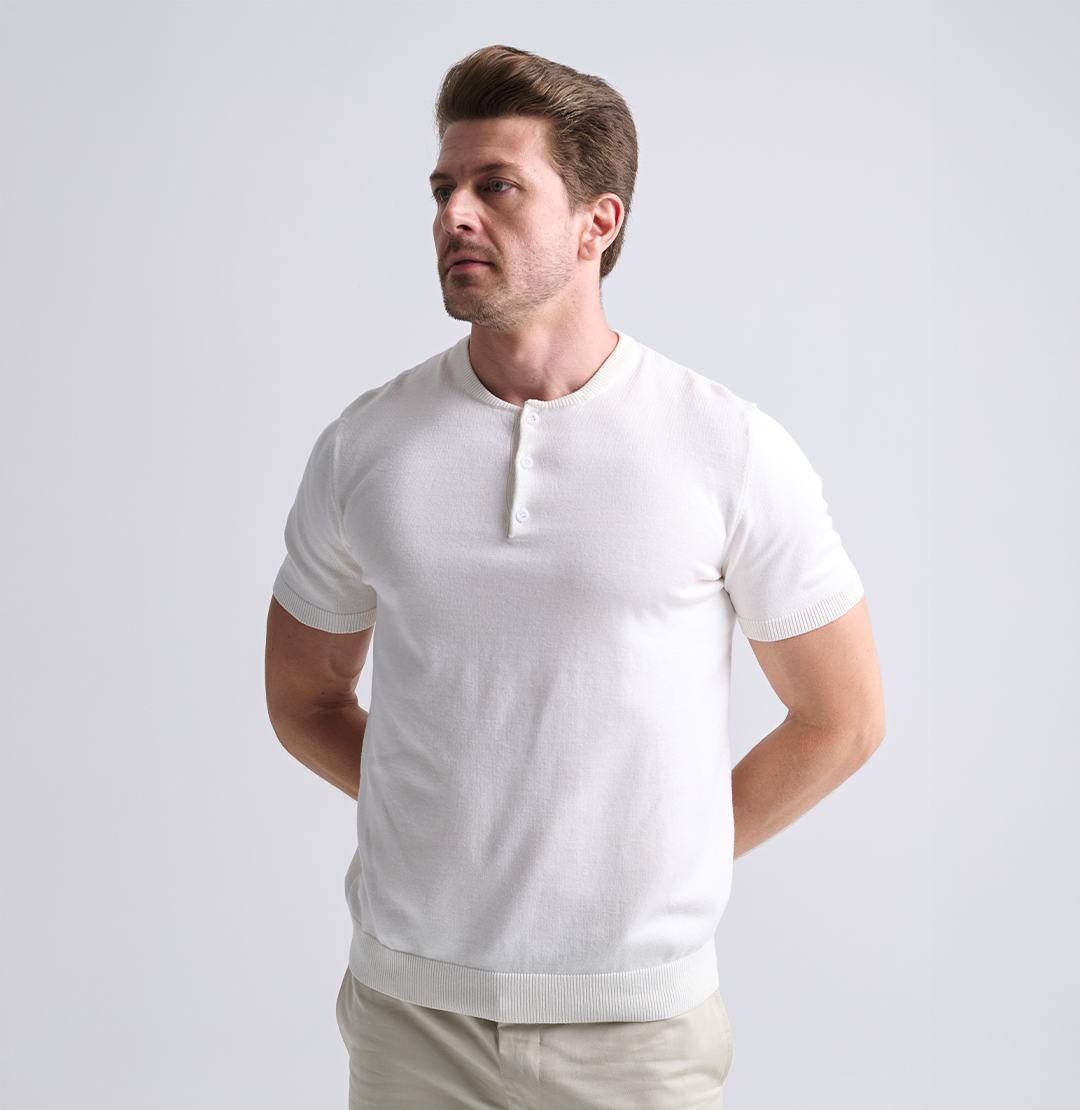 Kit 2x Camisa Henley Tricot Minimal