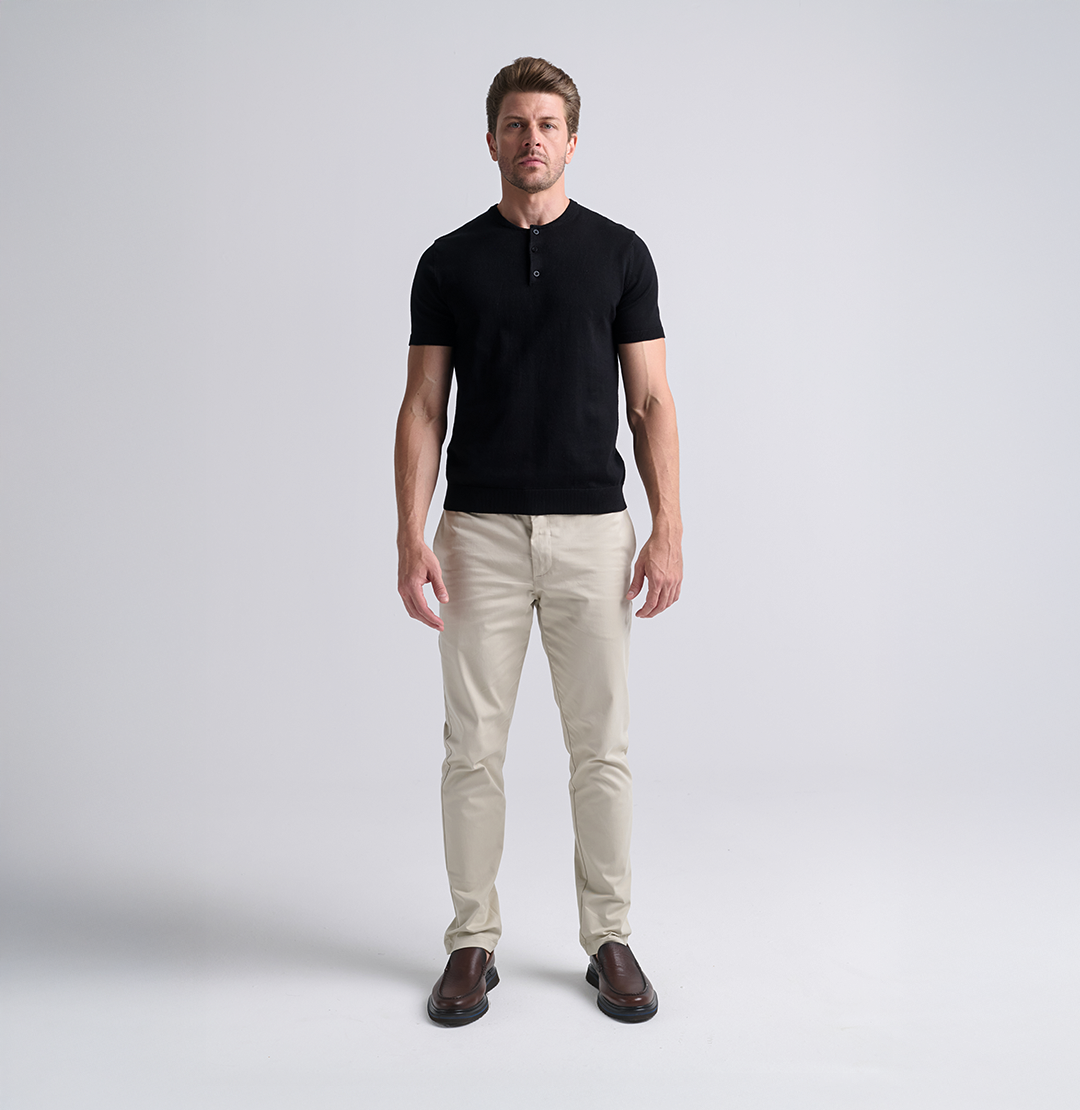 Kit 2x Camisa Henley Tricot Minimal